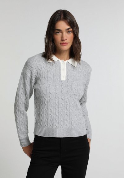 Image de Pull Gris Regular Fit Manches Longues Femme