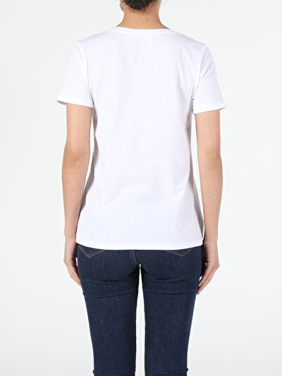 Image de T-shirt À Manches Courtes Blanc Regular Fit Femme