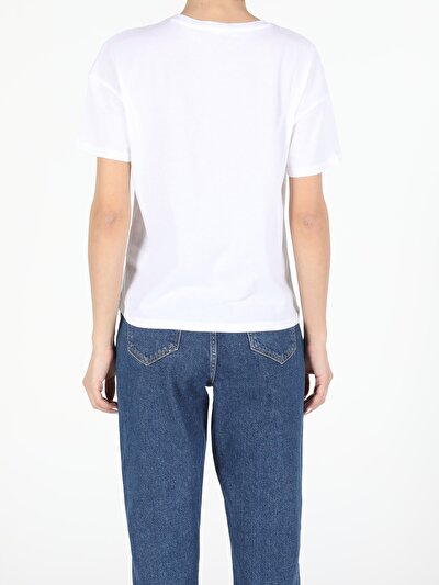 Image de T-shirt À Manches Courtes Blanc Regular Fit  Femme