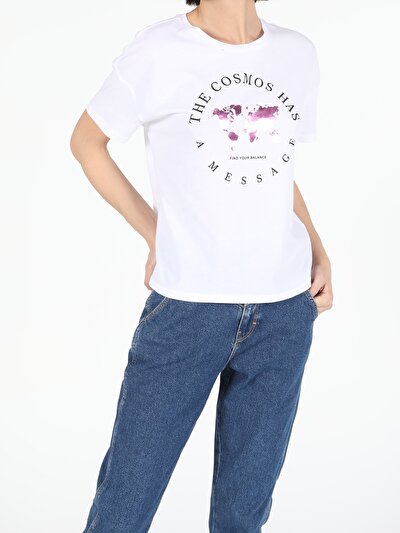 Image de T-shirt À Manches Courtes Blanc Regular Fit  Femme
