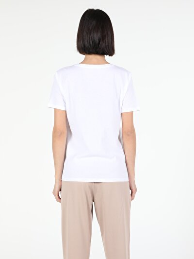 Image de T-shirt À Manches Courtes Blanc Regular Fit Femme