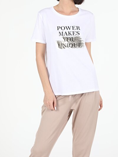 Image de T-shirt À Manches Courtes Blanc Regular Fit  Femme