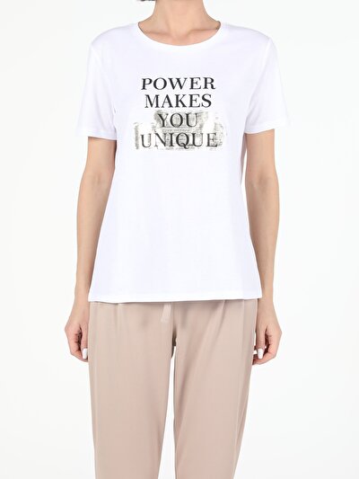 Image de T-shirt À Manches Courtes Blanc Regular Fit  Femme