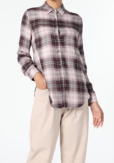 Image de Chemise À Manches Longues Bordeaux Regular Fit Femme