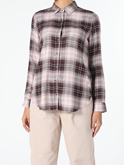 Image de Chemise À Manches Longues Bordeaux Regular Fit   Femme