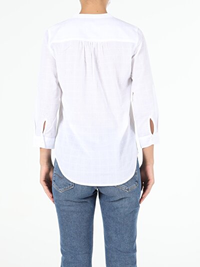 Image de Chemise À Manches Longues Blanc Slim Fit Femme