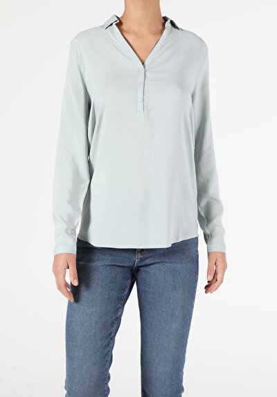 Afficher les détails de Chemise À Manches Longues Vert Regular Fit   Femme
