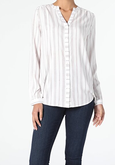 Image de Chemise À Manches Longues Blanc Regular Fit Femme