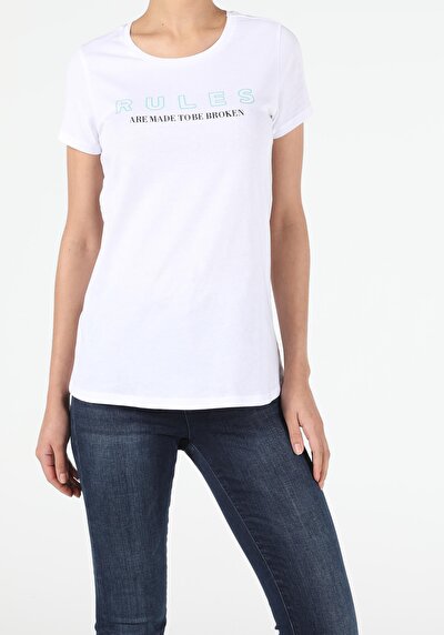 Image de T-shirt À Manches Courtes Blanc Regular Fit Femme