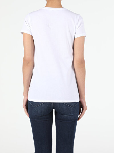 Image de T-shirt À Manches Courtes Blanc Regular Fit Femme