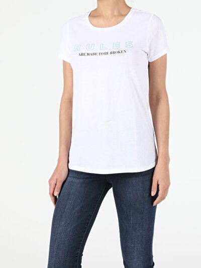 Image de T-shirt À Manches Courtes Blanc Regular Fit  Femme