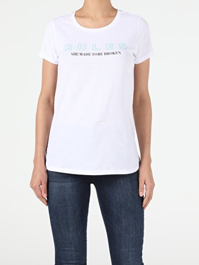 Image de T-shirt À Manches Courtes Blanc Regular Fit  Femme