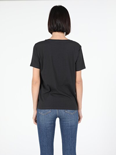 Image de T-shirt À Manches Courtes Anthracite Regular Fit  Femme