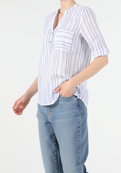 Image de Chemise À Manches Longues Bleu Regular Fit Femme