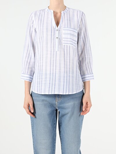 Image de Chemise À Manches Longues Bleu Regular Fit   Femme