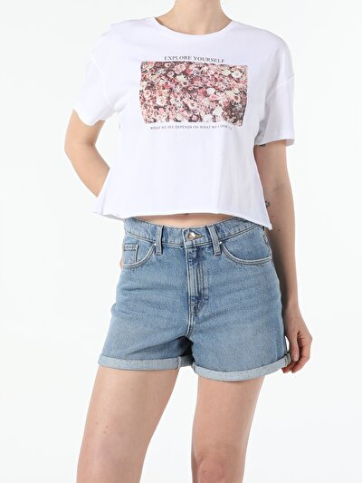 Image de T-shirt À Manches Courtes Blanc Regular Fit  Femme