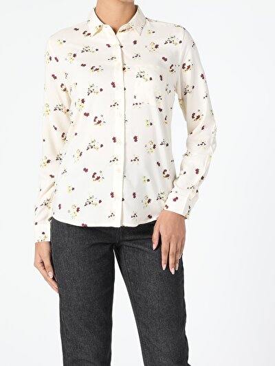 Image de Chemise À Manches Longues Blanc Slim Fit   Femme