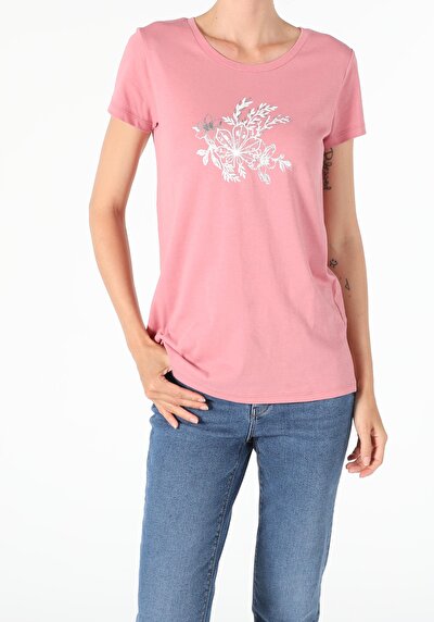 Image de T-shirt À Manches Courtes Rose Regular Fit Femme