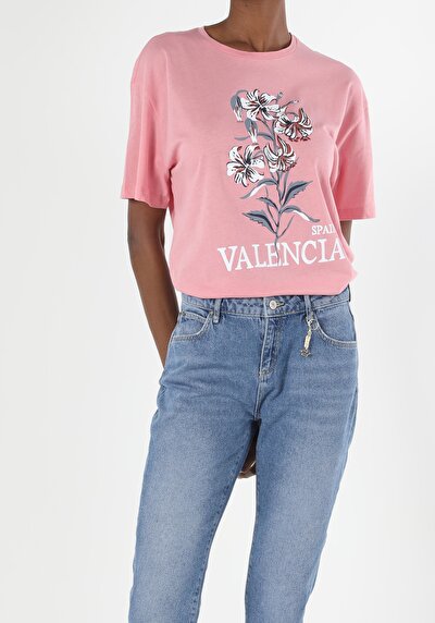 Image de T-shirt À Manches Courtes Rose Comfort Fit Femme