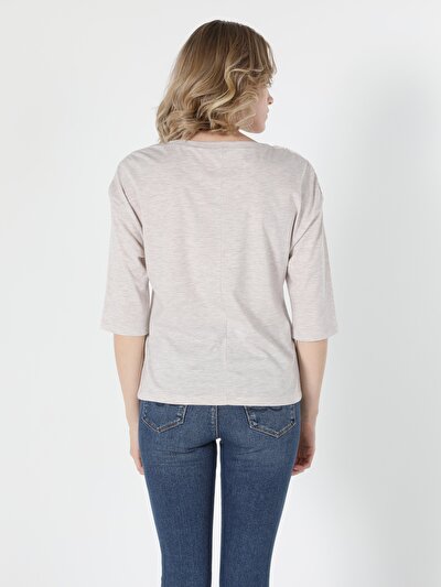 Image de T-shirt À Manches Longues Beige Regular Fit  Femme