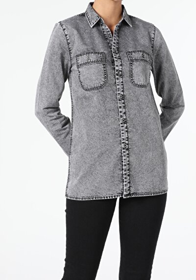 Image de Chemise À Manches Longues Denim Regular Fit Femme