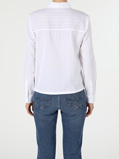 Image de Chemise À Manches Longues Blanc Regular Fit   Femme