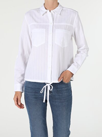 Image de Chemise À Manches Longues Blanc Regular Fit   Femme