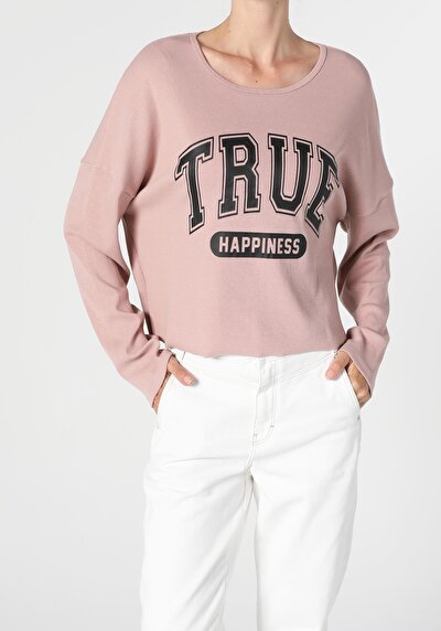 Image de T-shirt À Manches Longues Rose Oversize Fit  Femme