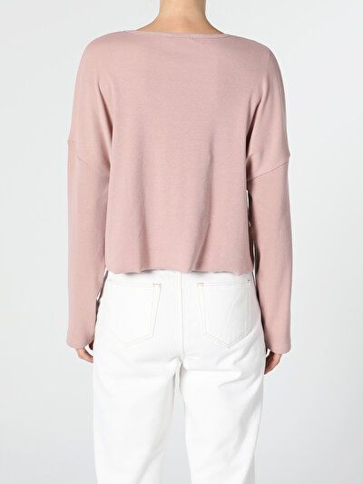 Image de T-shirt À Manches Longues Rose Oversize Fit Femme