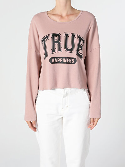 Image de T-shirt À Manches Longues Rose Oversize Fit  Femme
