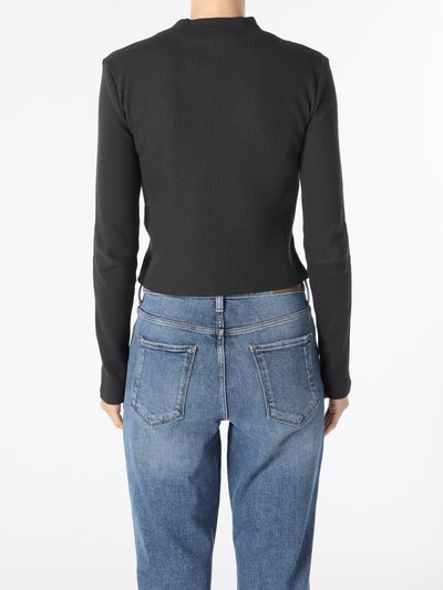 Image de T-shirt À Manches Longues Anthracite Slim Fit Femme