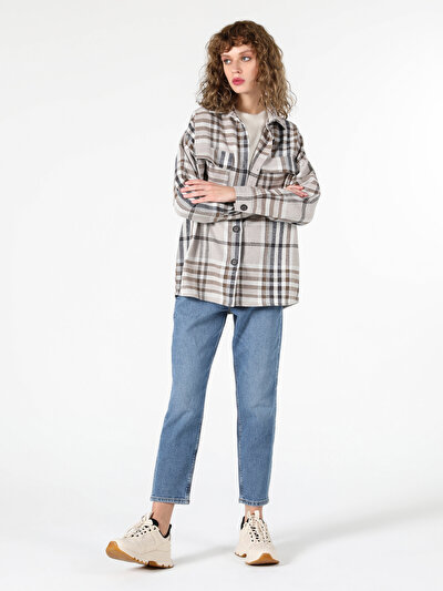 Image de Chemise À Manches Longues Beige Regular Fit   Femme