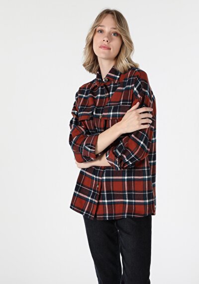 Image de Chemise À Manches Longues Marron Regular Fit Femme