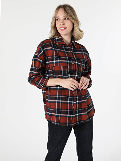 Image de Chemise À Manches Longues Marron Regular Fit   Femme