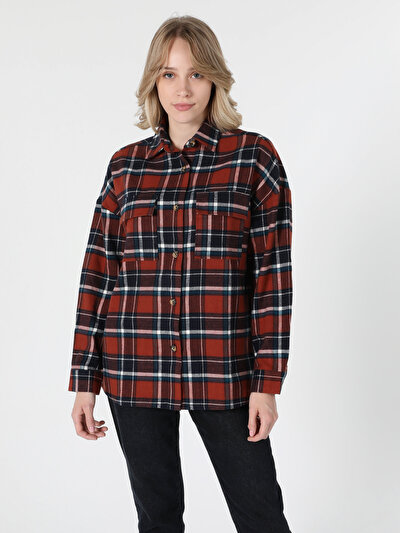 Image de Chemise À Manches Longues Marron Regular Fit   Femme