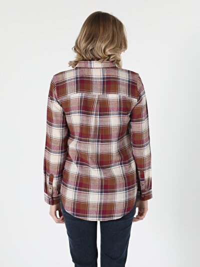 Image de Chemise À Manches Longues Bordeaux Regular Fit Femme