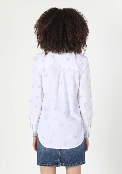 Image de Chemise À Manches Longues Blanc Regular Fit Femme