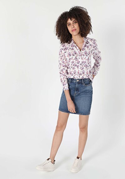 Image de Chemise À Manches Longues Multicolou Slim Fit Femme