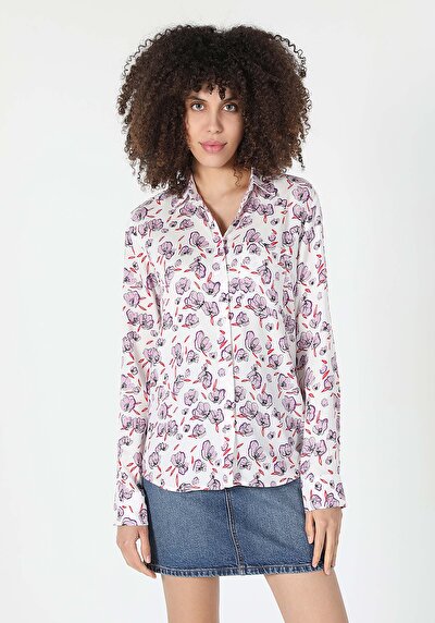 Image de Chemise À Manches Longues Multicolou Slim Fit   Femme