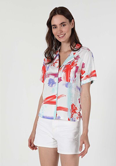 Image de Multicolou Femmes Chemise À Manches Courtes