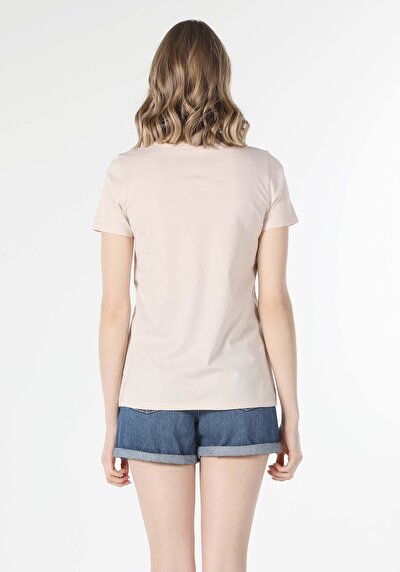 Image de T-shirt À Manches Courtes Beige Regular Fit  Femme