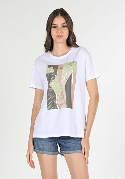 Image de T-shirt À Manches Courtes Blanc Comfort Fit  Femme