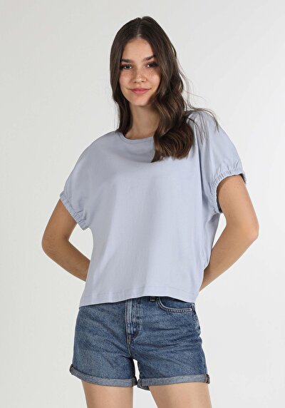 Image de T-shirt À Manches Courtes Bleu Regular Fit  Femme