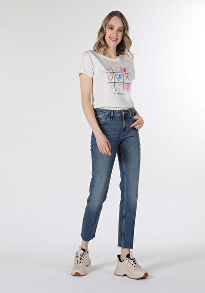 Image de T-shirt À Manches Courtes Blanc Regular Fit Femme