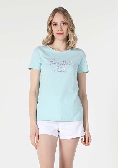 Image de T-shirt À Manches Courtes Vert Regular Fit  Femme