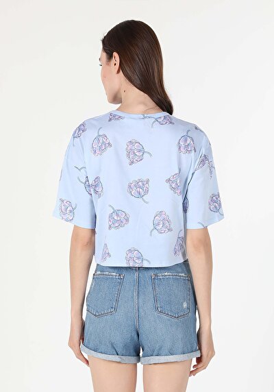 Image de T-shirt À Manches Courtes Bleu Comfort Fit  Femme