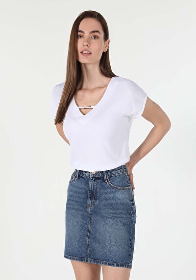 Image de T-shirt À Manches Courtes Blanc Regular Fit  Femme