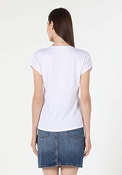 Image de T-shirt À Manches Courtes Blanc Regular Fit Femme