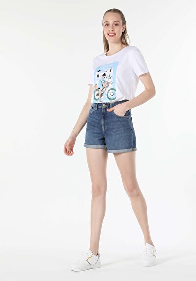Image de T-shirt À Manches Courtes Blanc Regular Fit Femme