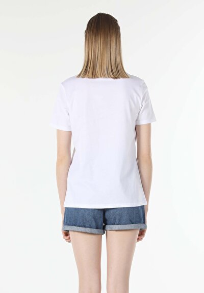 Image de T-shirt À Manches Courtes Blanc Regular Fit Femme